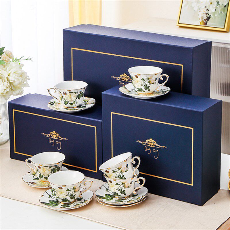 咖啡杯碟套装欧式小奢华陶瓷壶茶杯下午茶具金边家用礼盒装送人