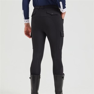 男马裤夏季马术骑行裤男款野骑马裤半胶全胶马V裤男工装多口袋