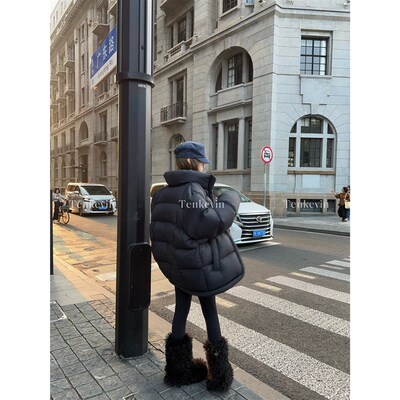 十一石 保命单品!宽松羽绒服女小个子E中长款冬季面包服2024新款