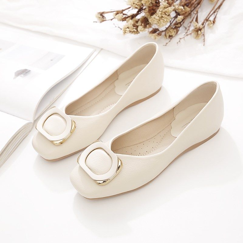 单鞋女平底鞋2024年春秋新款女鞋妈妈鞋K子百搭浅口软皮软底豆豆,女鞋,浅口单鞋,淘宝优惠券,粉丝福利购,淘宝优惠卷