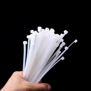 永达白色透明塑料捆绑带10*350mm规格标签尼龙扎线带自锁式扎带