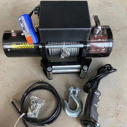 电动绞盘越野车载自救小型小吊机小型便携吊机钢丝绳电动绞盘
