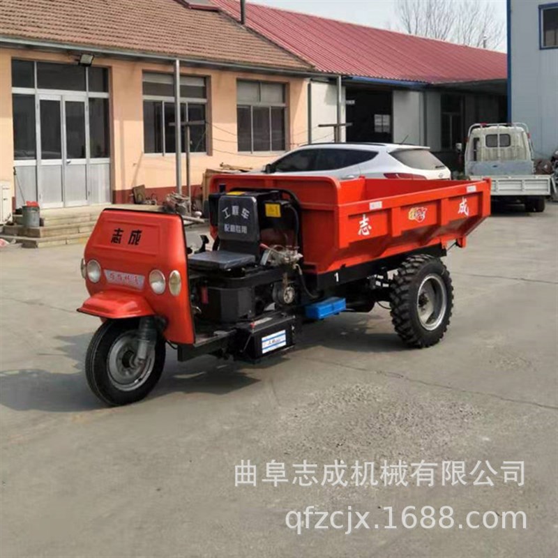 工程农用柴油三轮车 18马力拉货运输车 建筑工地自卸翻斗车