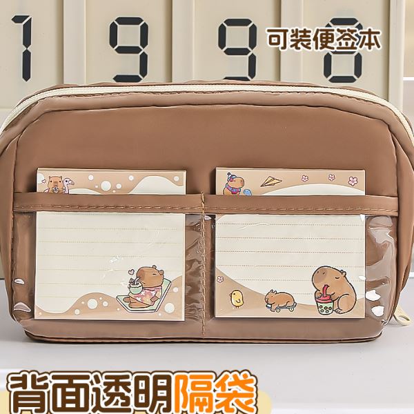 大容量笔袋可爱奶呼呼小众简约文具盒可爱学生文具袋帆布铅笔盒