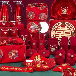 婚礼喜盆档物品全套婚庆嫁妆陪嫁箱 结婚用品大全女方陪嫁套装