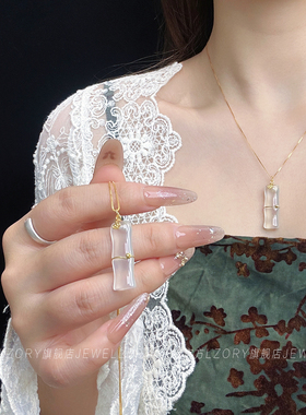 节节高升高冰透新中式竹节纯银