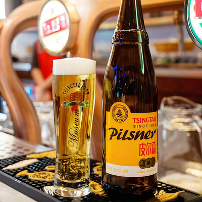 青啤博物馆文创浮雕啤酒杯伴手礼