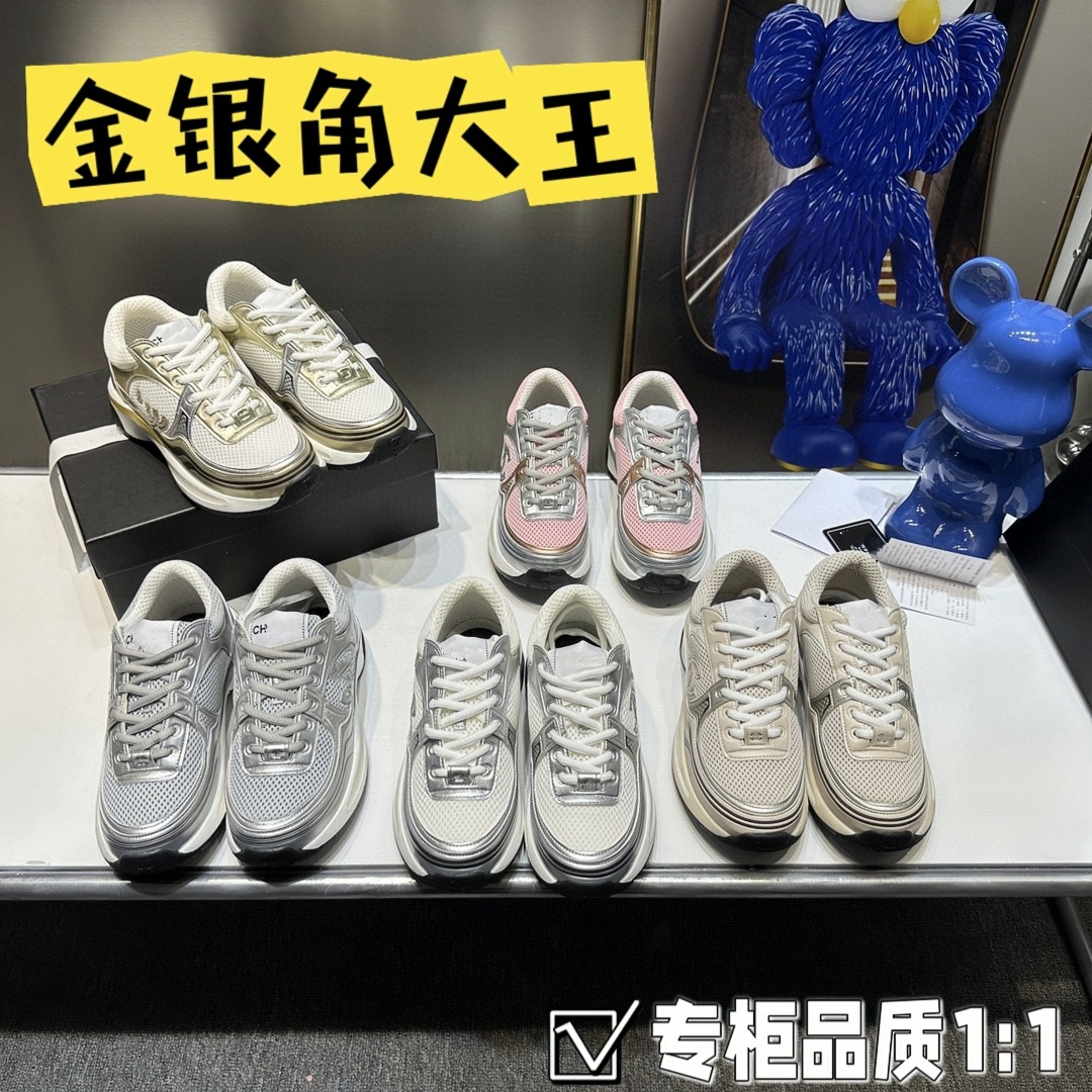 小香风银角大王运动鞋女网面透气