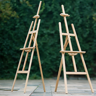 木制画架广告牌板展架木头立体支架式展示架室内实木写生画架子