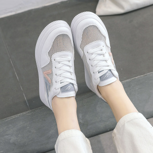 小白鞋女鞋2023夏季新款百搭透气镂空单鞋帆布运动板X鞋网鞋薄款