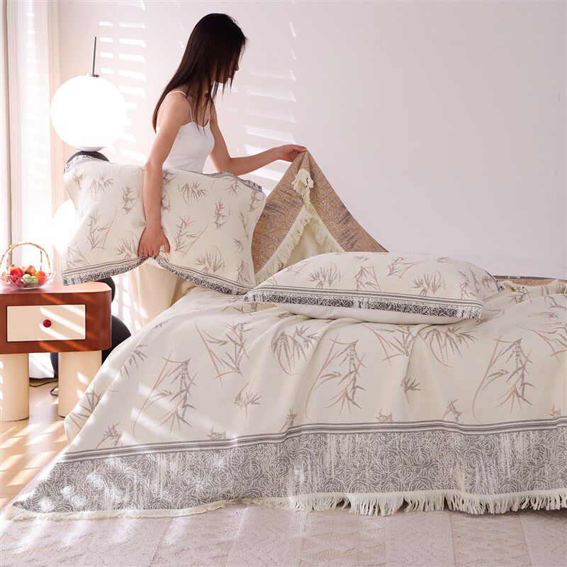 汉麻纱布床盖毯三件套夏凉全棉毛巾H被吸汗透气高级感空调毯子,床上用品,休闲毯/毛毯/绒毯,淘宝优惠券,粉丝福利购,淘宝优惠卷