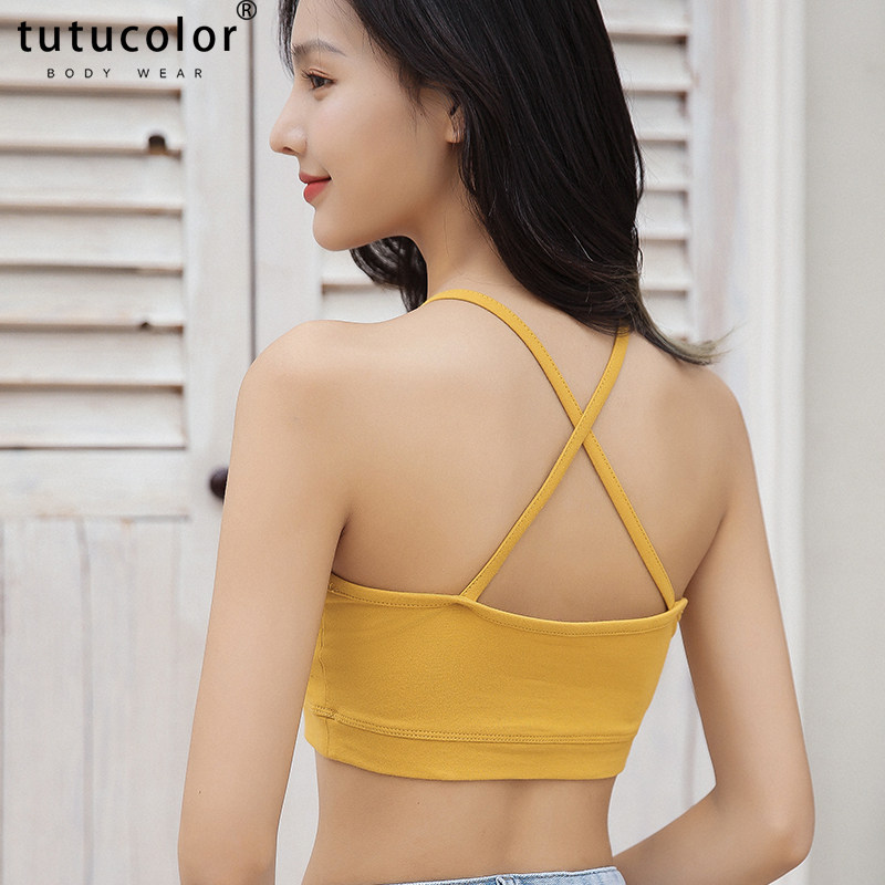 美背内衣女夏季薄款糖果色裹胸后E背交叉防走光抹胸式少女文胸,女士内衣/男士内衣/家居服,少女文胸,淘宝优惠券,粉丝福利购,淘宝优惠卷