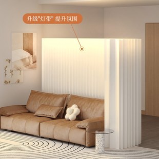 发光隔断屏风2024新款办公x室分隔屏风可折叠拉伸免安装移动挡板