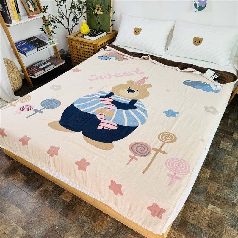 水洗单人毛巾被空调毯四v季全棉成人儿童被子色织提花纱布毯,床上用品,休闲毯/毛毯/绒毯,淘宝优惠券,粉丝福利购,淘宝优惠卷