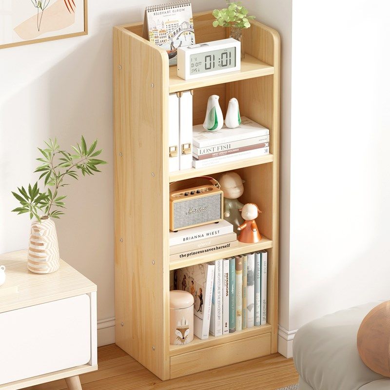 实木书架简易多i层客厅收纳储物柜厨房置物架儿童学生窄小书柜落,住宅家具,书架,淘宝优惠券,粉丝福利购,淘宝优惠卷