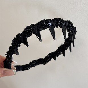 【下单立减50】覆古闪钻黑色串珠缠绕发箍_WF
