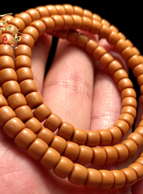 老型珠橄榄核核尖108颗直切手串圆珠单圈老型桶珠脖挂文玩配饰男