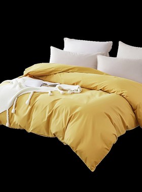 黄色全棉纯棉1.5米1.8米2米x2米3被套被罩单件150x210cm230x230cm