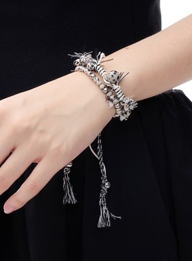 SUMIYAKI 勇气之石天然斑点石手炼编绳手串波嬉风闺蜜礼物