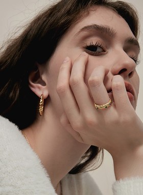 【新款】ARSIS纯真年代油画星空戒指女小众宝石复古法式开口戒