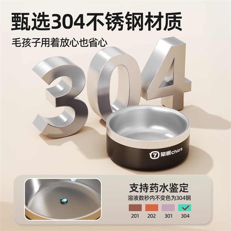 不锈钢狗碗狗盆防打翻狗食盆大容量狗饭盆狗水碗猫碗猫食盆宠物碗