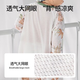 欧孕宝宝睡袋春夏季儿童防踢被竹棉纱布网眼睡裙婴儿薄款连体睡衣
