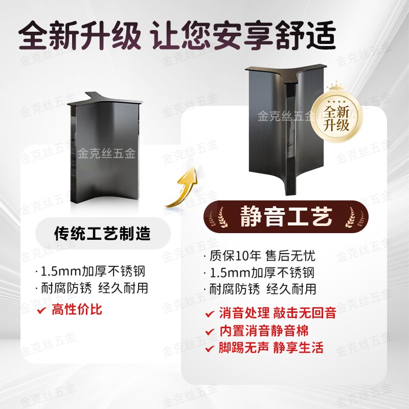 静音不锈钢餐桌腿支架岩板长方桌底座大理石岛台桌腿稳固餐台脚架