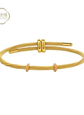 ROGO/月光适用周家大福金丝手绳钢绳搭配串珠diy转运珠2.5mm手链