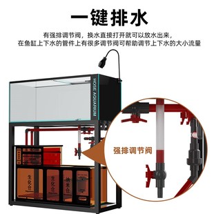 鱼缸水族箱超白玻璃缸底滤下过滤落地鱼缸大型家用客厅水草溢流缸