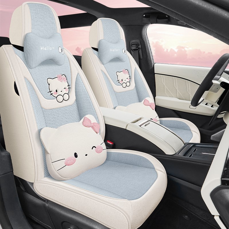 适用吉利星舰7emi座椅套全包围汽车座套卡通布艺四季坐垫