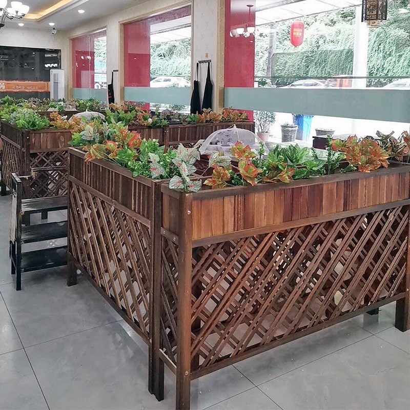 隔断花架户外防腐木栅栏围栏庭院隔断花箱室内屏风餐厅餐饮护栏