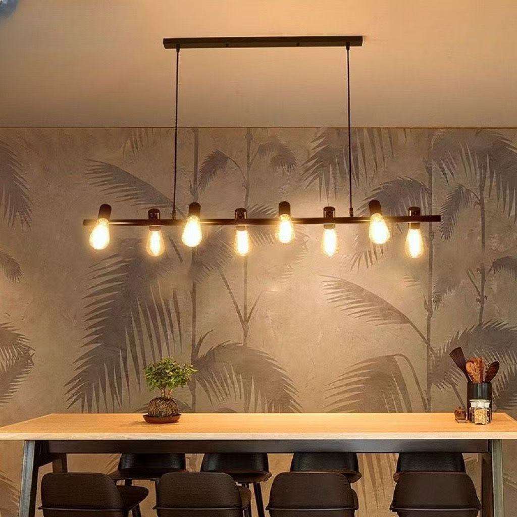 美式简约餐厅吊灯创意个性长条吊灯咖啡厅吧台办公室吧台LED节能
