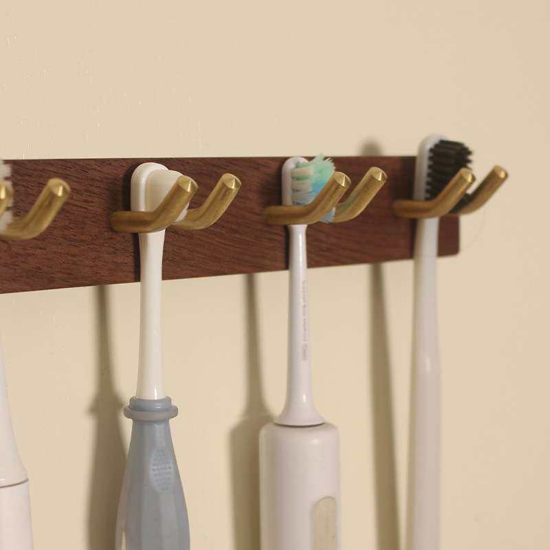 ql@卫生间置物架双人多功能壁挂免收纳刷牙杯架打孔电动牙刷雯沃