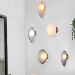 北欧创意个性侘寂风小壁灯鹅卵石简约书房客厅墙壁造型灯卧室床头