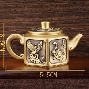 黄铜四大神兽茶壶龙凤呈祥茶壶山水茶壶福韵茶壶渔翁壶百福茶壶