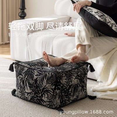 法式黑白复古风坐墩中式水墨刺绣矮凳蒲团懒人沙发客厅地毯坐垫,居家布艺,蒲团,淘宝优惠券,粉丝福利购,淘宝优惠卷