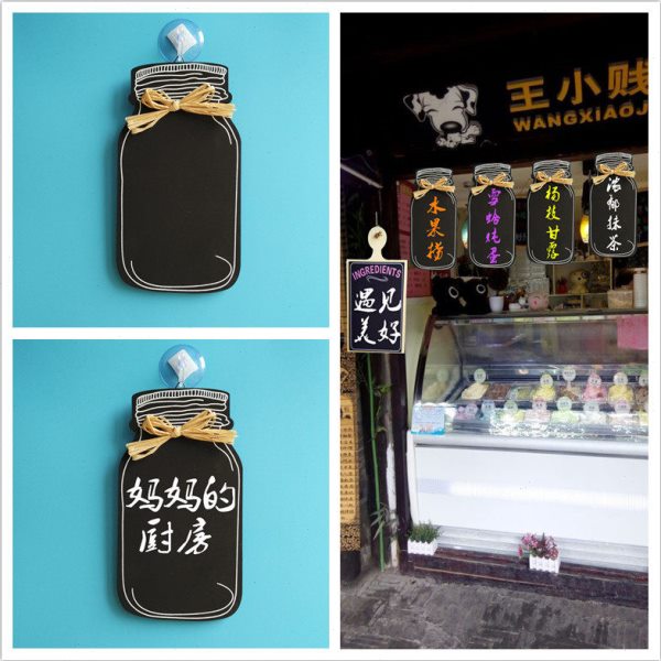 欧式复古时尚牛奶罐黑板挂式留言板壁饰壁挂创意家居墙面装饰品