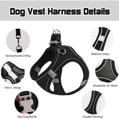 Pet Dog harness and leash syet Reflective Breathable Harness