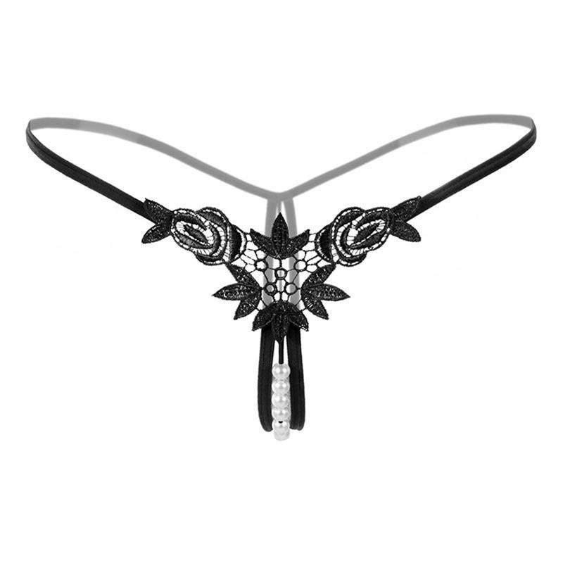 Sweet Laceh Heart Pearl Embroidery G-string Sexy Underwear