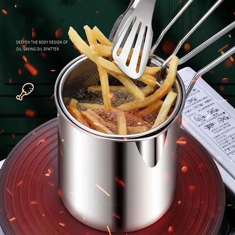 Stainless Steel Deep Fryer With FryingI Basket Multifunction