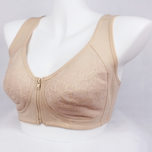 前拉链文胸女款内衣无钢圈聚拢薄模杯款哺乳前扣义乳妈妈内衣文胸