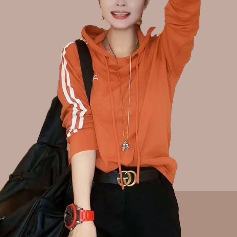 上衣拼接连帽薄款长袖卫衣女2025春季新款宽松百搭套头休闲女装潮,女装/女士精品,卫衣/绒衫,淘宝优惠券,粉丝福利购,淘宝优惠卷