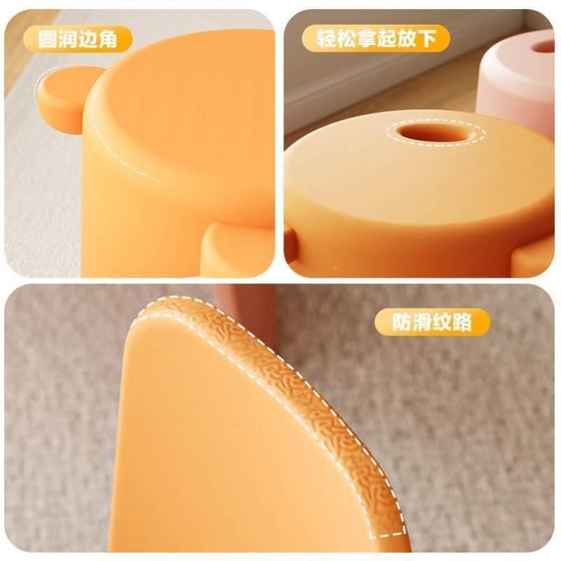 塑料凳子b加厚家用换鞋凳创意儿童矮凳客厅茶几小圆凳防滑卡通坐