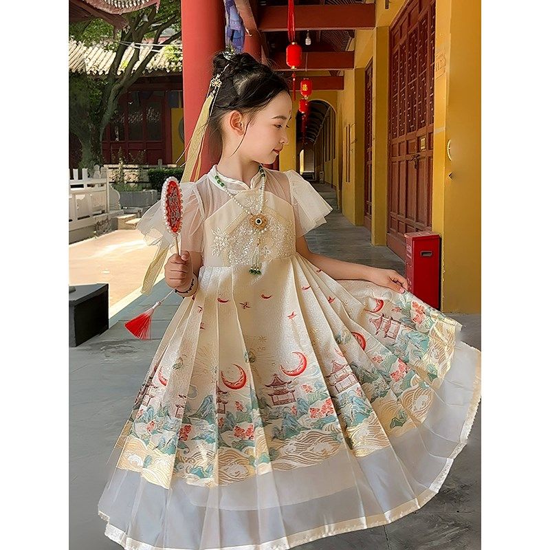 女童汉服2025春夏季新款儿童国风连衣裙织锦马面裙古风裙子演出服,童装/婴儿装/亲子装,汉服,淘宝优惠券,粉丝福利购,淘宝优惠卷