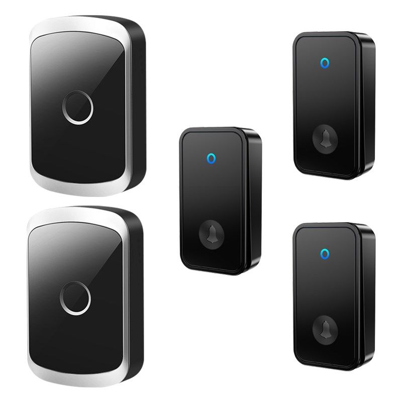 门铃无线家用智能超远距离自发电无线门铃开关三拖二呼叫器免电池