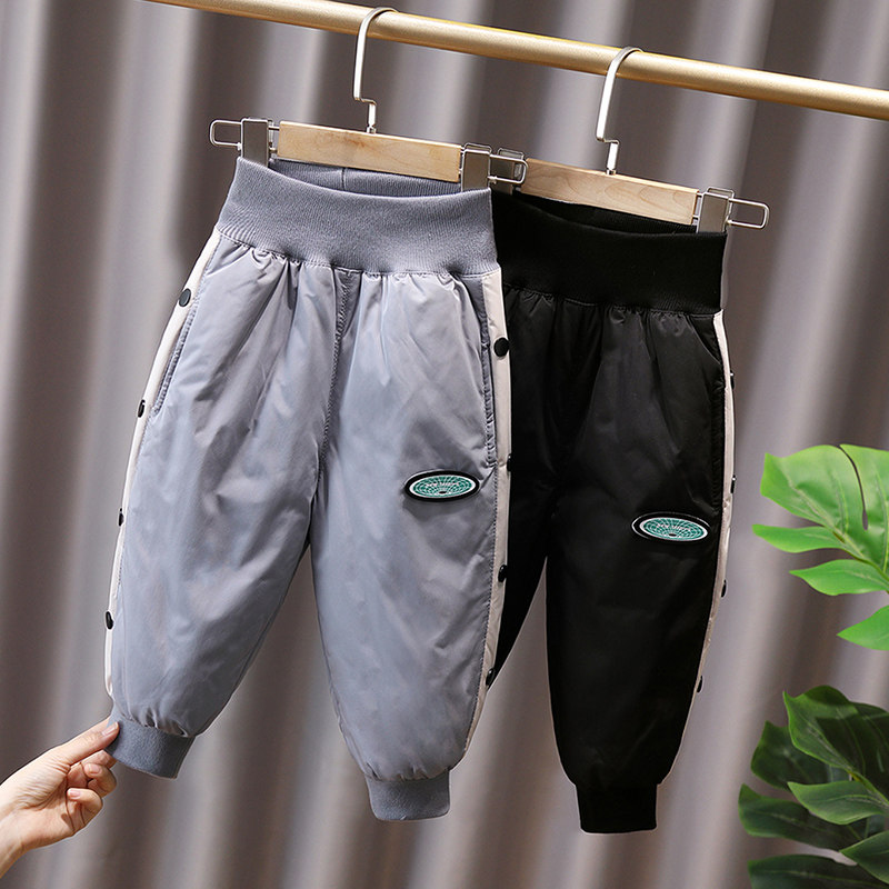 儿童羽绒裤男女童2022冬季新款宝宝外穿高腰保暖裤小童加厚棉裤子