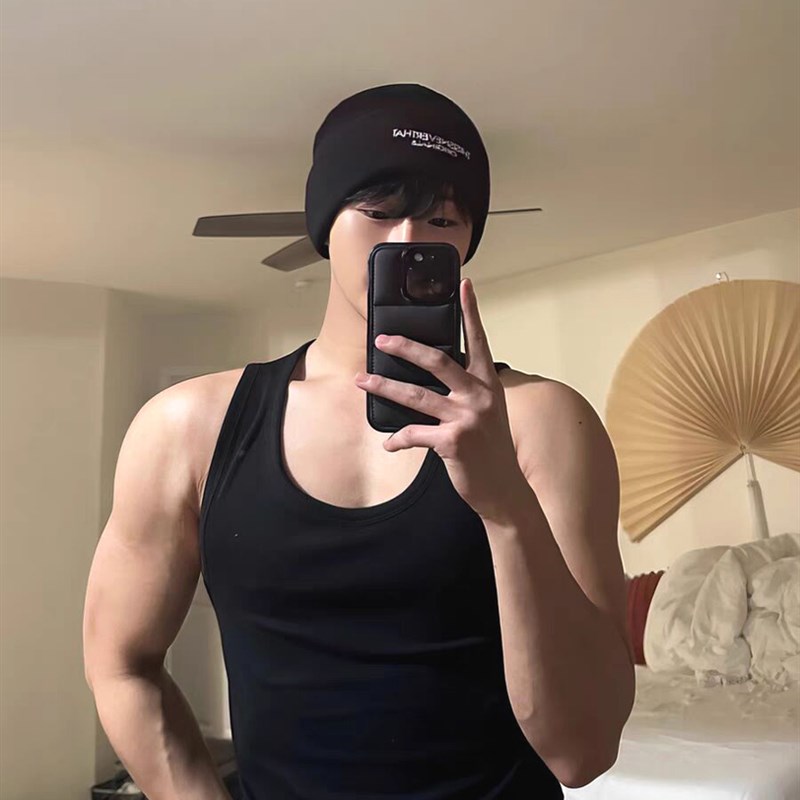 美式硬汉纯棉螺纹背心肌肉男紧身高弹力无袖t恤户外运动打底坎肩
