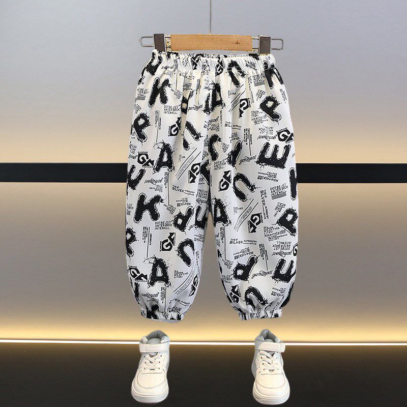 夏天防蚊裤男童2024新款男宝夏装小童速干休闲潮儿童夏季裤子薄款