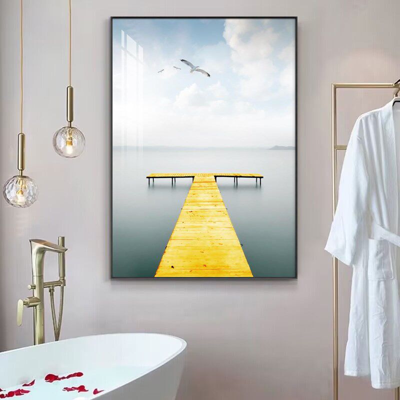 卫生间装饰画免打孔m防水防潮酒店浴室轻奢挂画洗手间厕所墙面壁