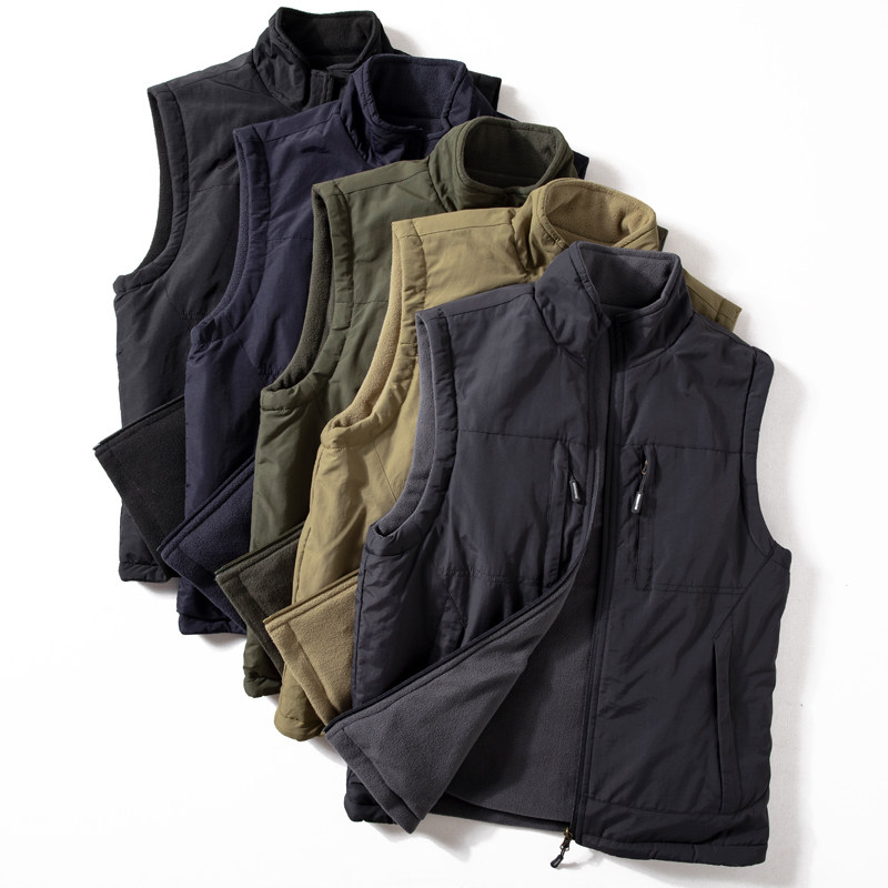双面穿棉马甲男士秋冬新款加绒加厚保暖背心户外机能立领开衫外套,男装,常规马甲,淘宝优惠券,粉丝福利购,淘宝优惠卷